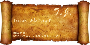Telek József névjegykártya